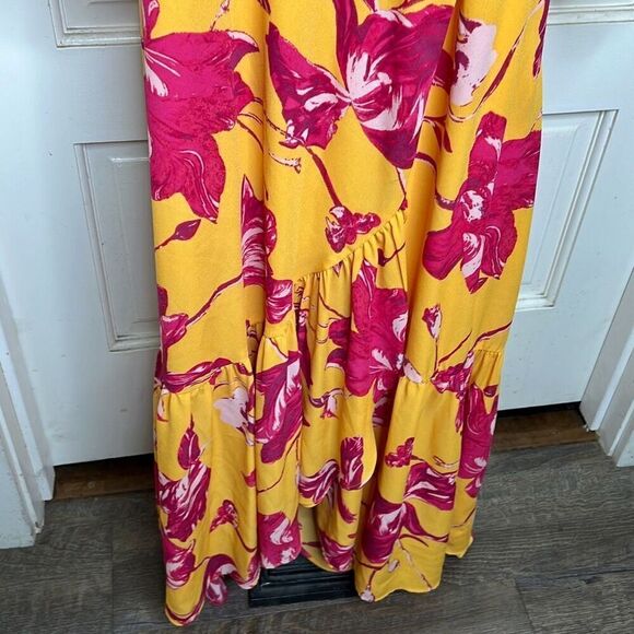 Color Me Courtney Eleanor Wrap Dress Small Yellow Floral - Picture 5 of 10